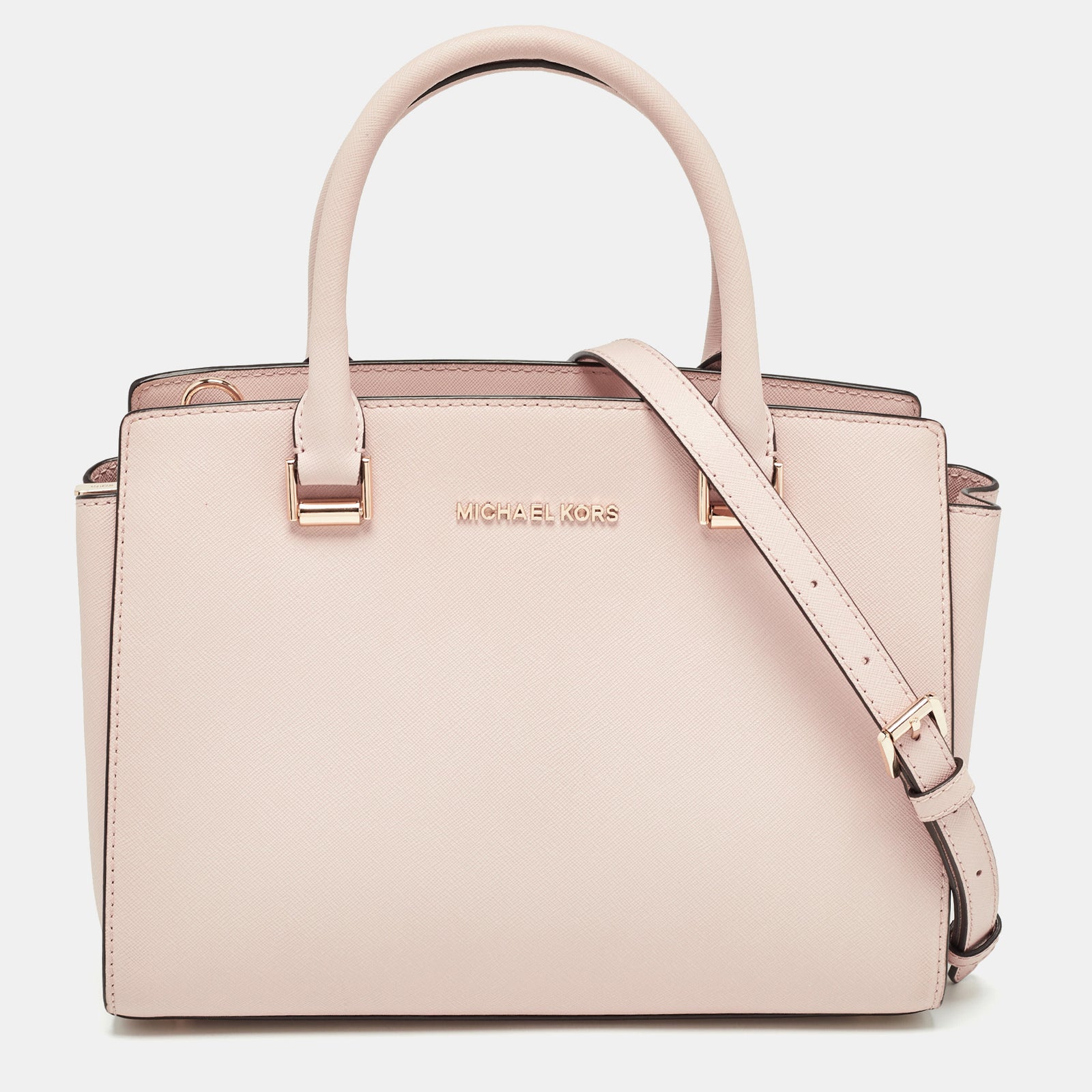 Michael Kors Light Pink Saffiano Leather Medium Selma Tote