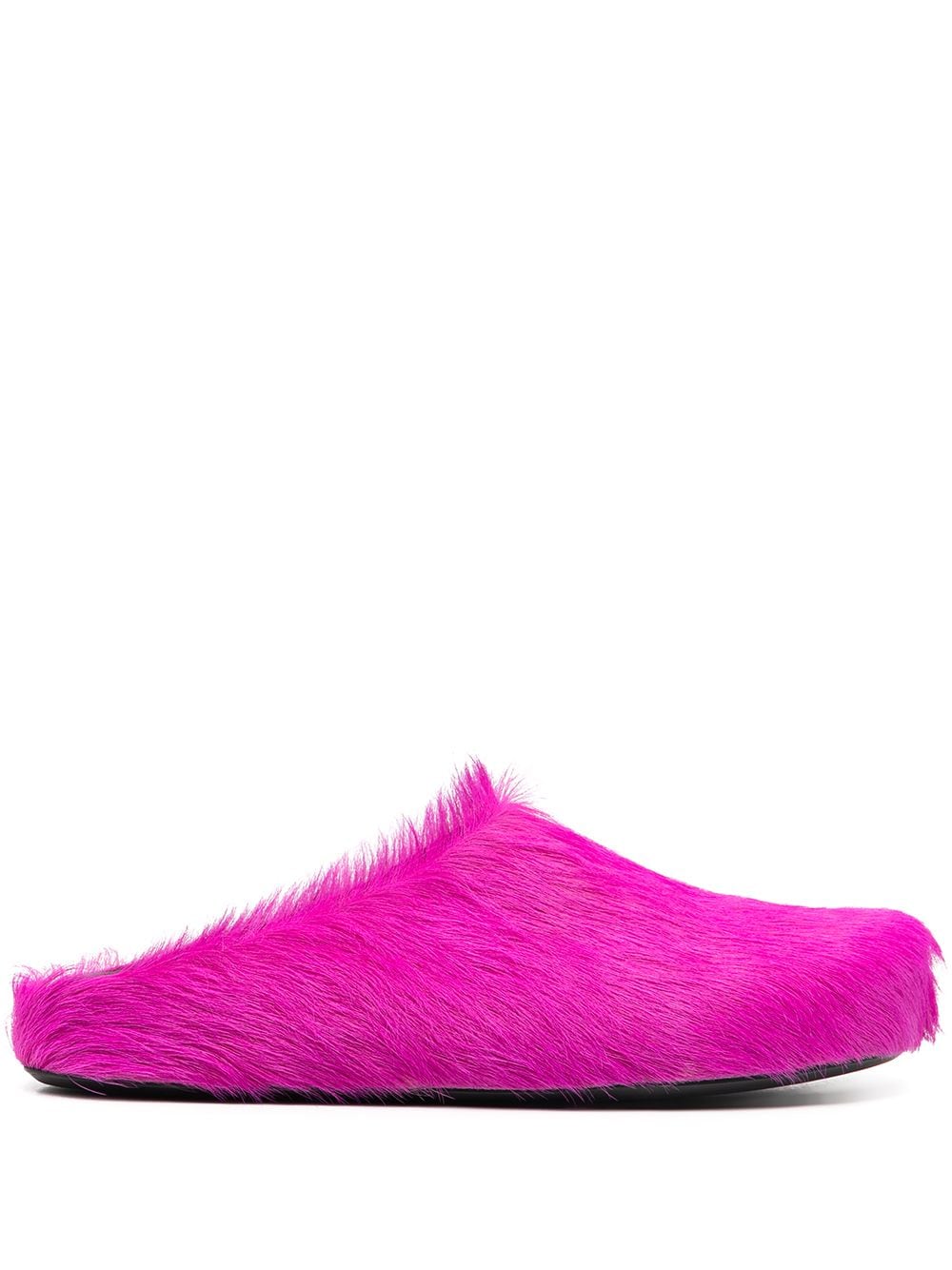 Marni Men's Long Haired Fussbet Slippers in Fuchsia | Size 42 | SBMR000600P412200C57