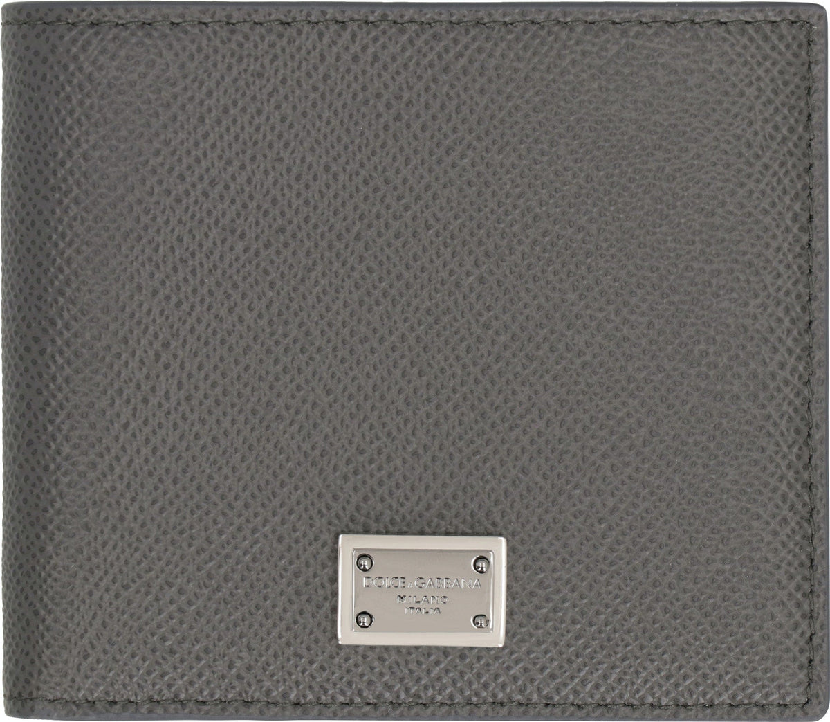Dolce & Gabbana Men's Leather Flap-Over Wallet in Grey | BP1321AG219 Color 8H708