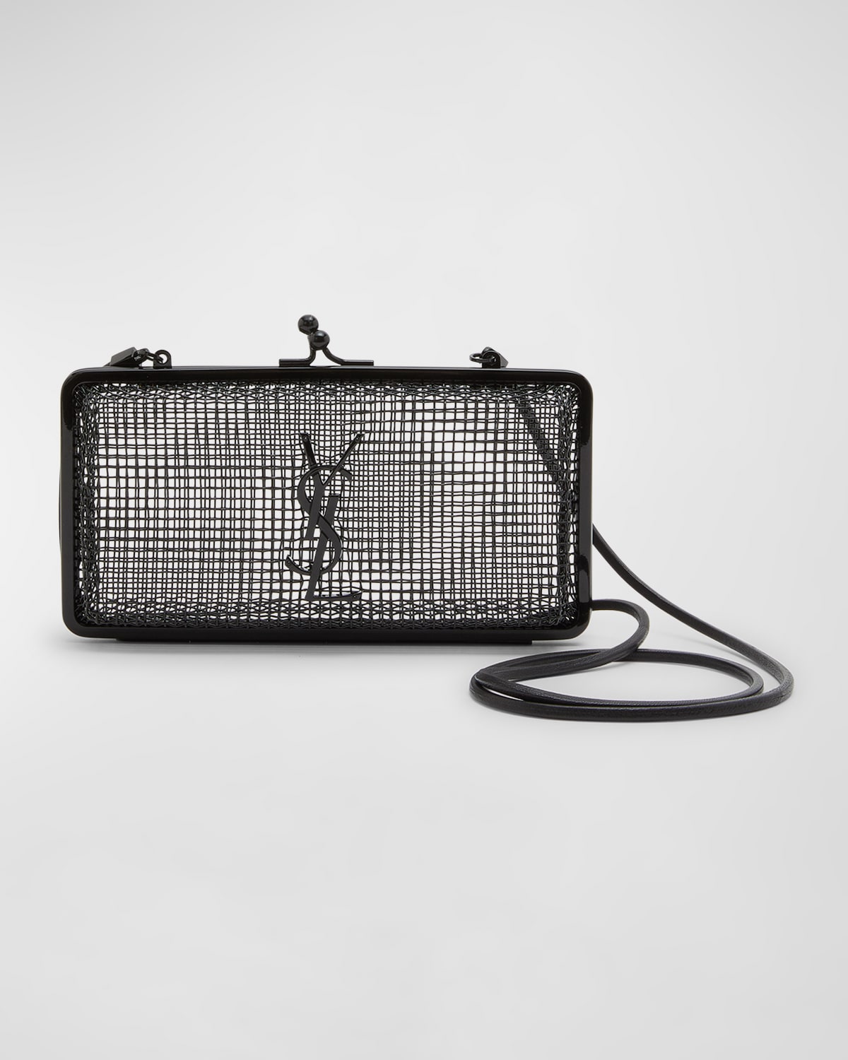 Saint Laurent YSL Monogram Evening Cage Crossbody Bag in Metal