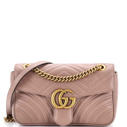 GUCCI GG Marmont Flap Bag Matelasse Leather Medium