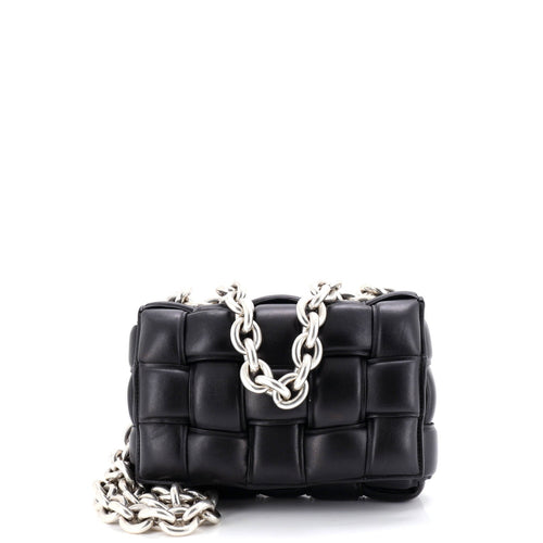 Cassette Chain Crossbody Bag Padded Maxi Intrecciato Leather