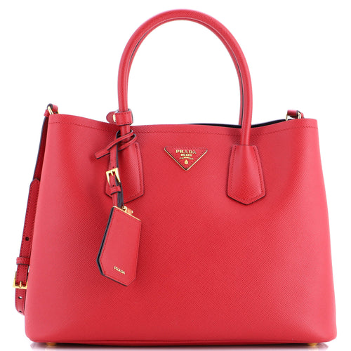 PRADA Cuir Double Tote Saffiano Leather Medium