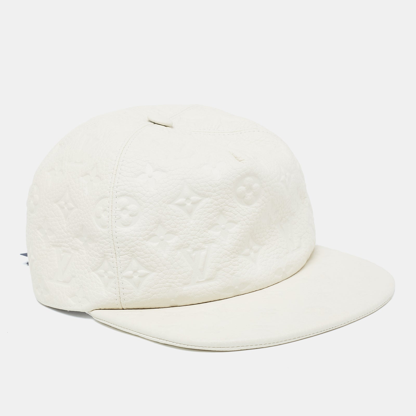 Louis Vuitton X Virgil Abloh – Baseballkappe „Casquette“ in Weiß mit Monogramm-Feder, limitierte Auflage, Einheitsgröße