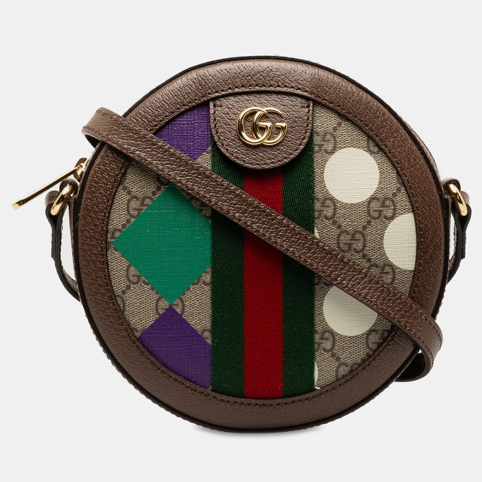 Gucci Runde Umhängetasche „Ophidia Paint“ aus GG Supreme