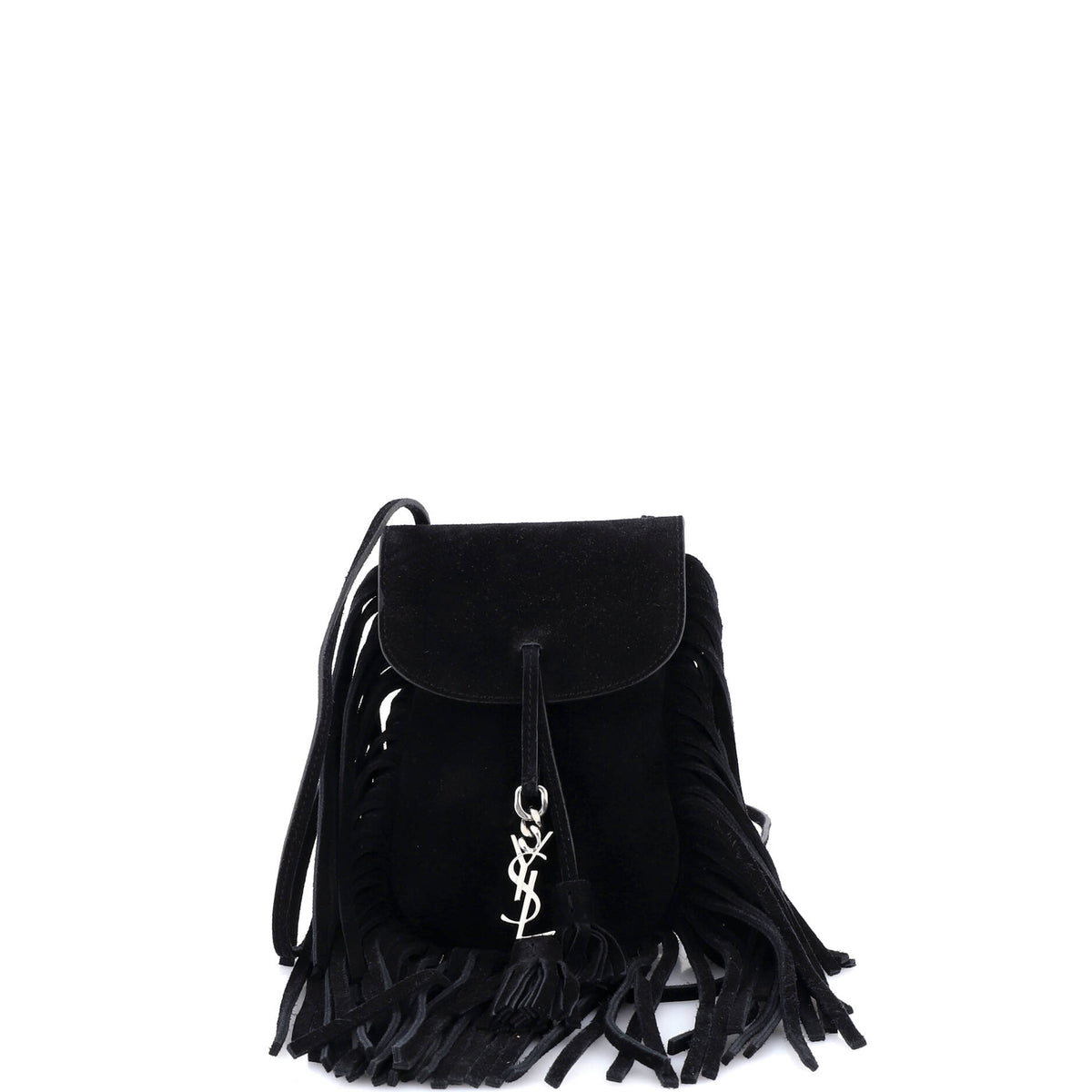 Saint Laurent Anita Flat Fringe Crossbody Bag Suede Mini