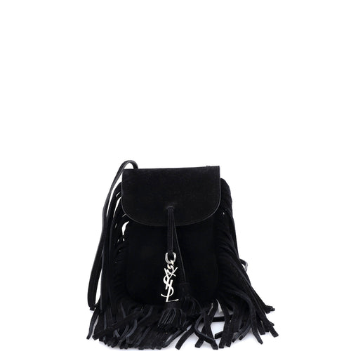 Anita Flat Fringe Crossbody Bag Suede Mini