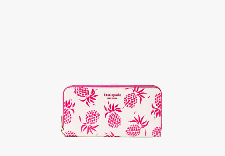 Kate Spade New York Morgan Pineapple Embossed Zip Around Continental Wallet