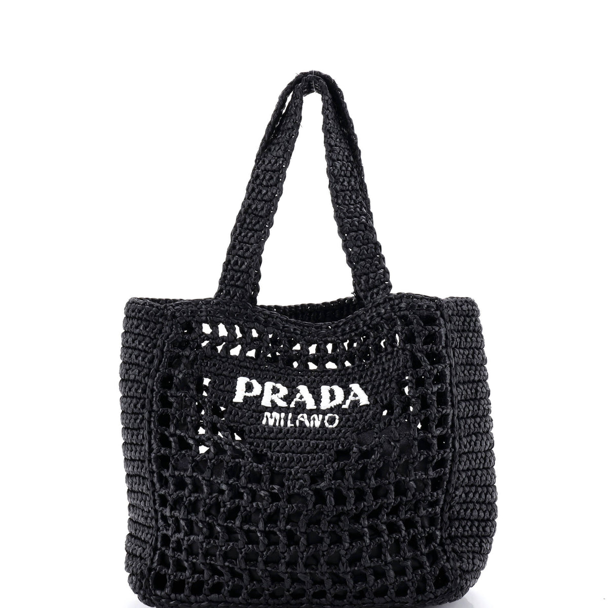 Prada PRADA Logo Tote Raffia Small
