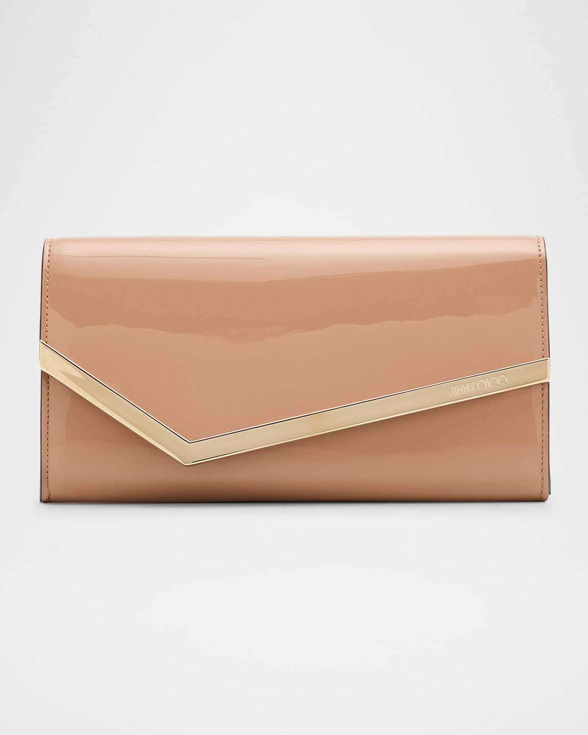 Jimmy Choo Emmie Patent Leather Bar Flap Clutch Bag