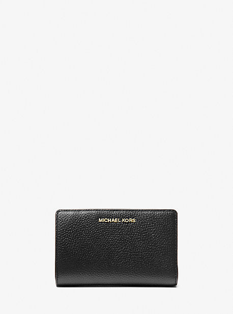 Michael Kors MK Medium Pebbled Leather Wallet - Black - Michael Kors