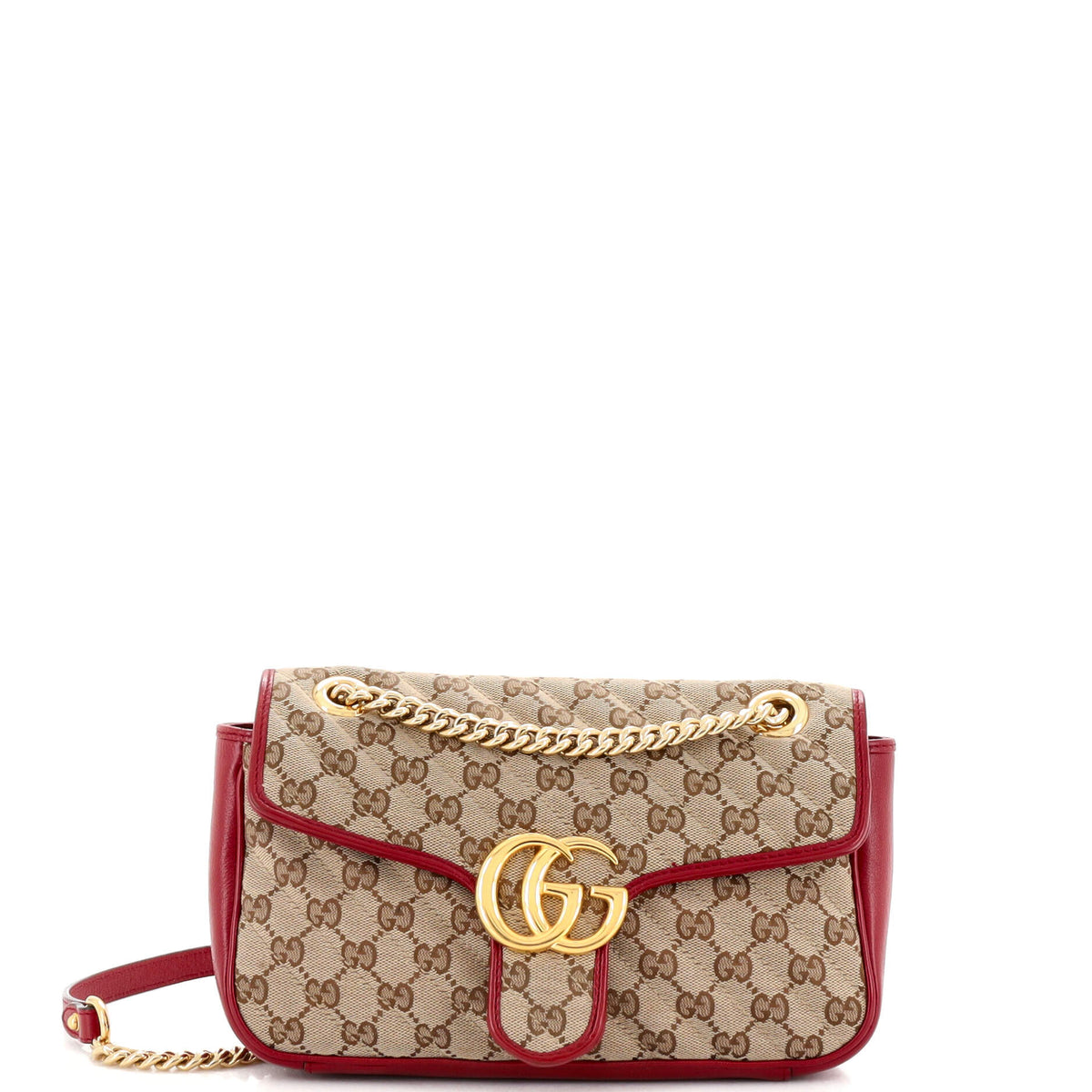 Gucci GUCCI GG Marmont Flap Bag Diagonal Quilted GG Canvas Small