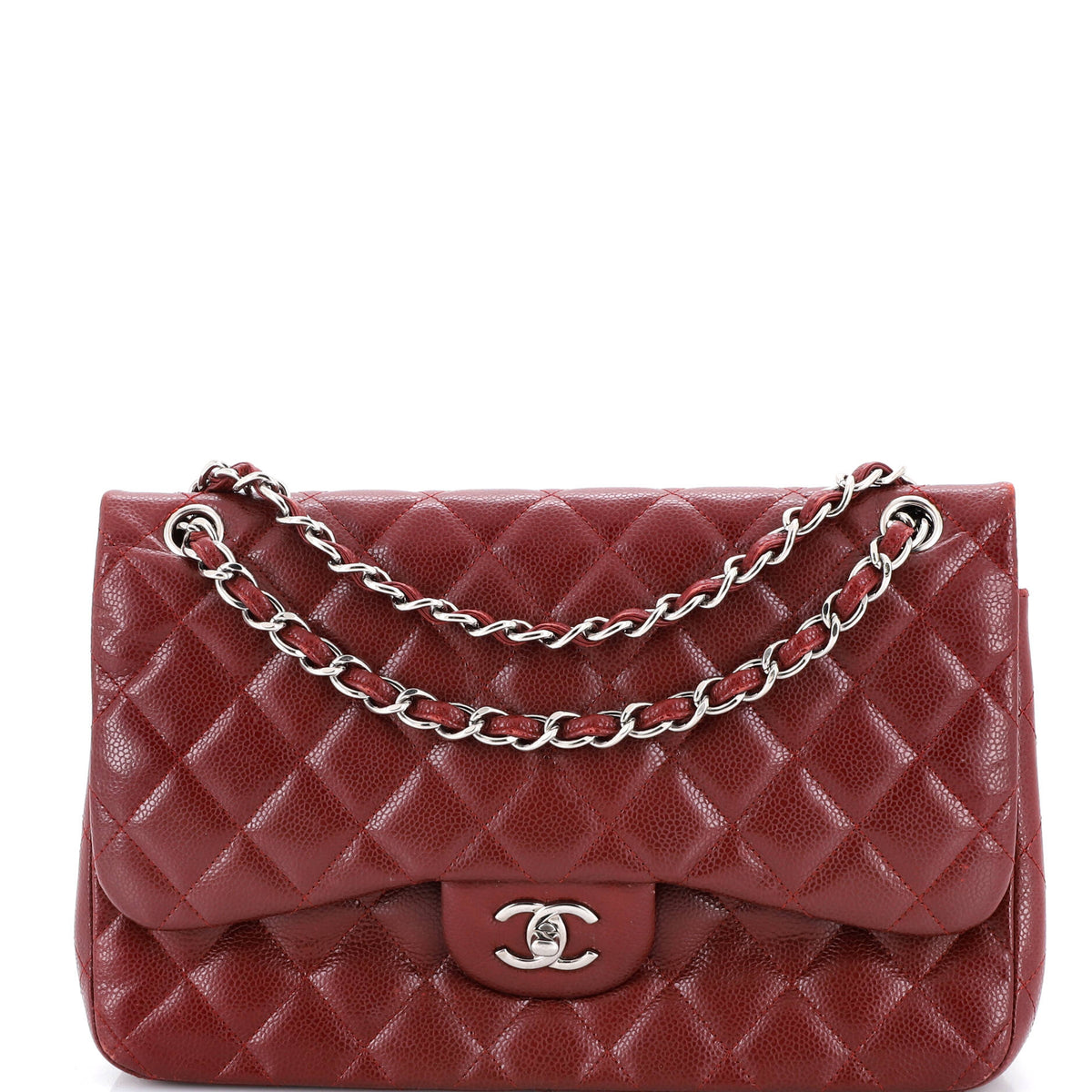 Chanel CHANEL Classic Double Flap Bag Quilted Caviar Jumbo