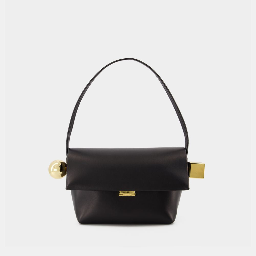 Women's Round Square Shoulder Bag in Black | 243BA3833171