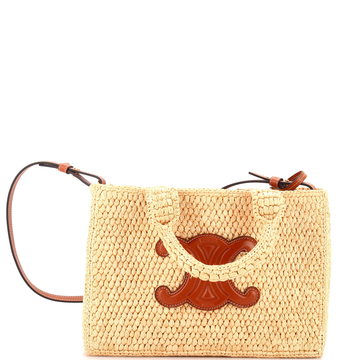 Celine CELINE Cabas Thais Tote Raffia Small