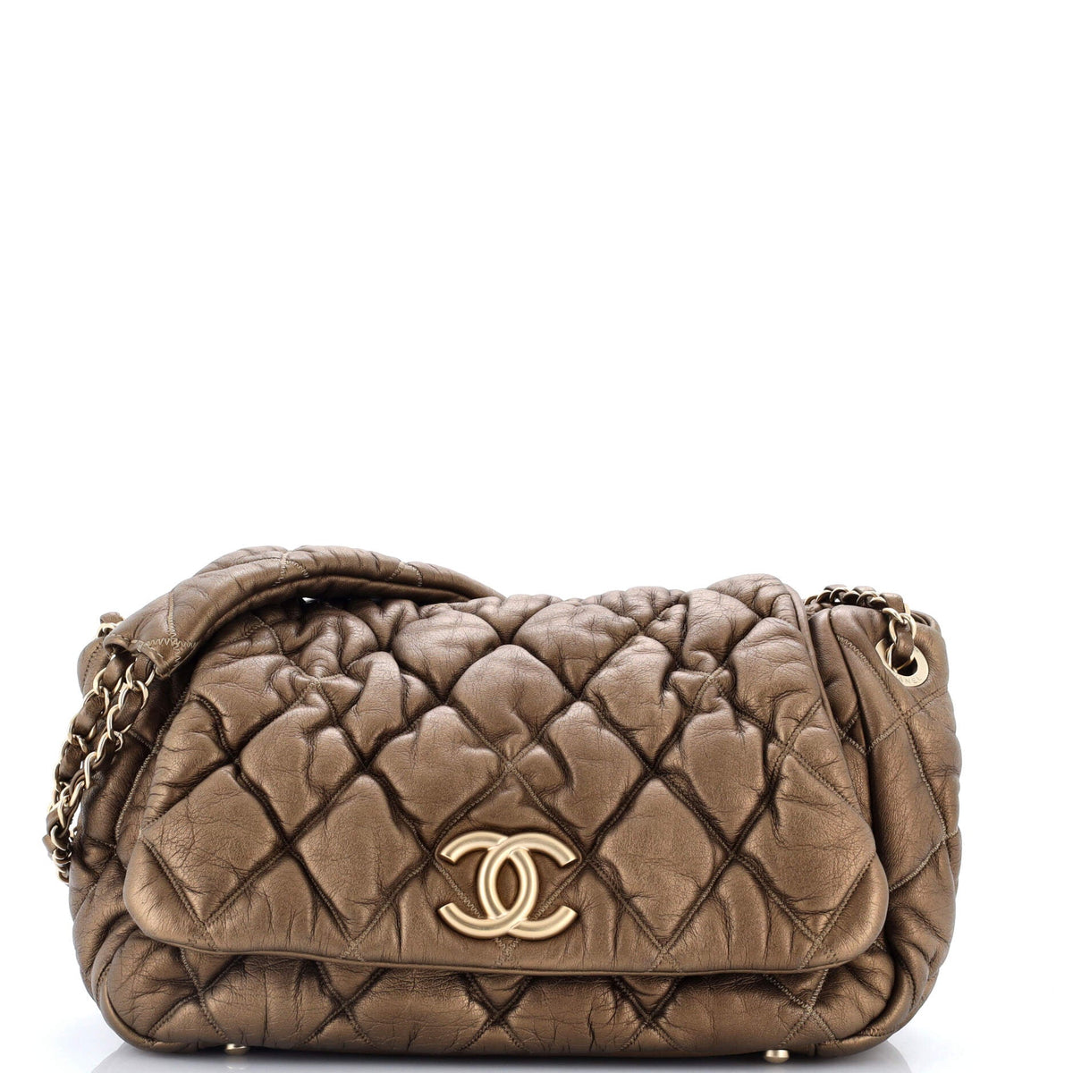 Chanel CHANEL Bubble Accordion Flap Bag Quilted Lambskin Medium