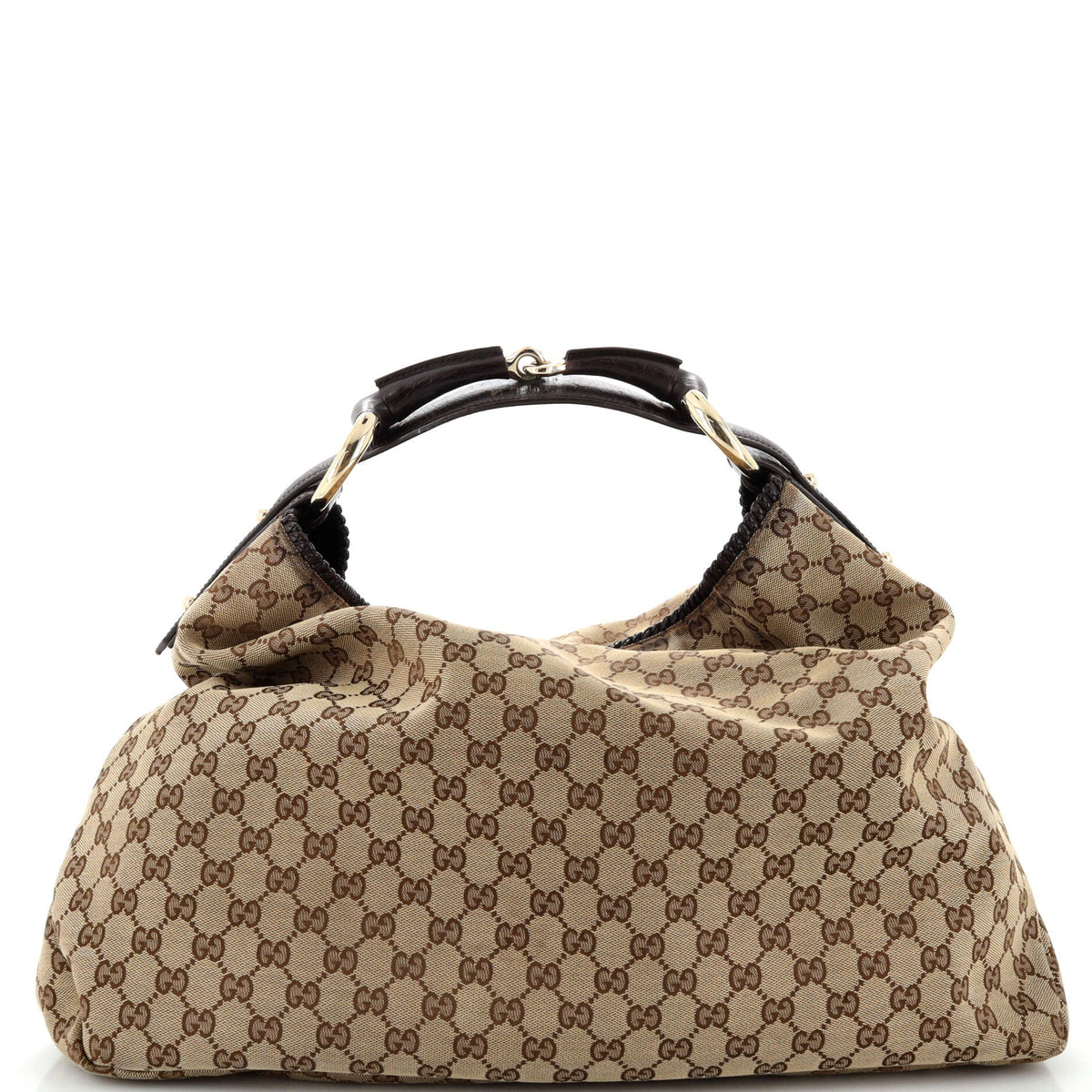 Gucci GUCCI Horsebit Hobo GG Canvas Large