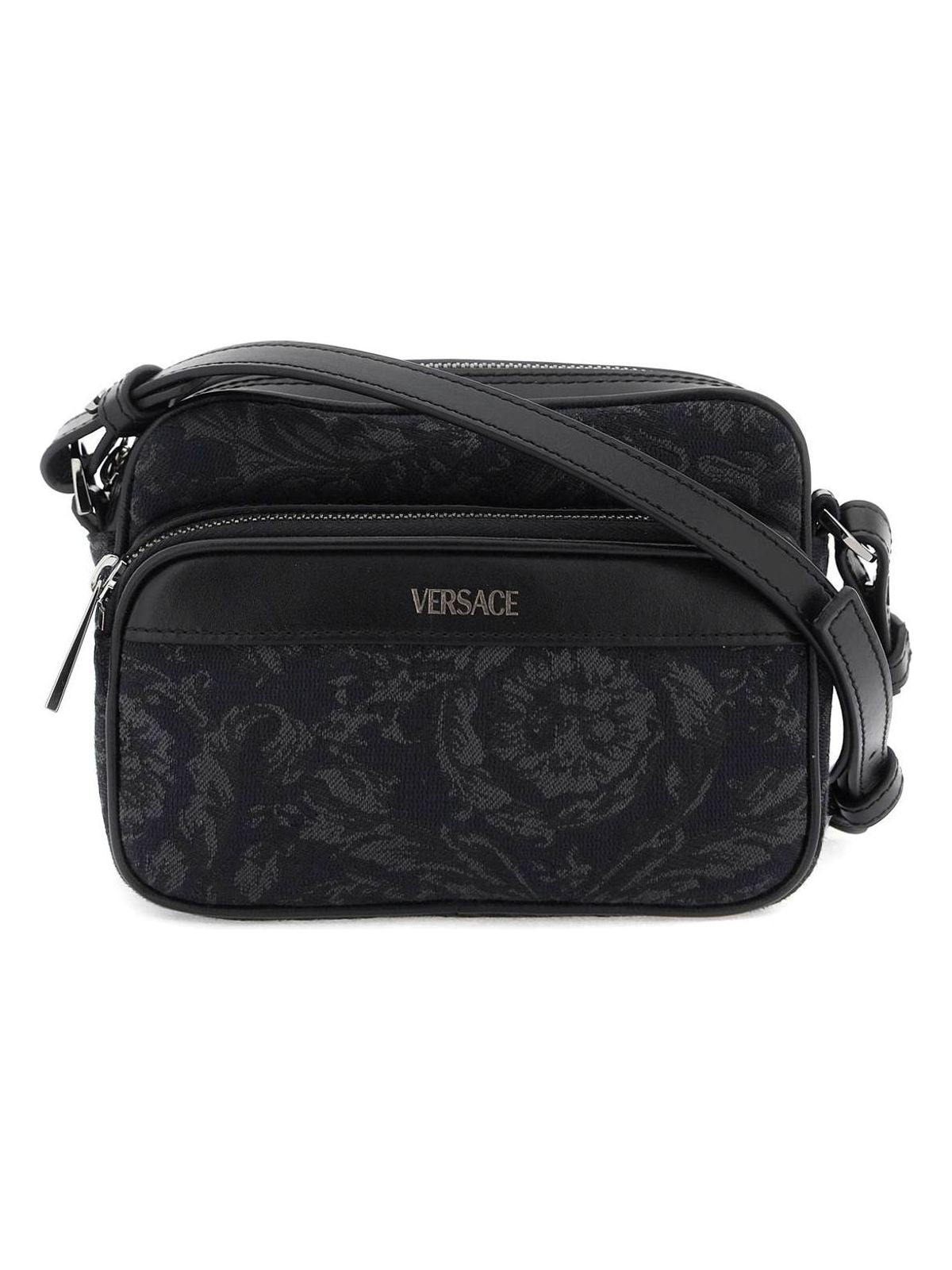 Versace Men's Athena Small Crossbody in Black | 1012856 Color 1A09321