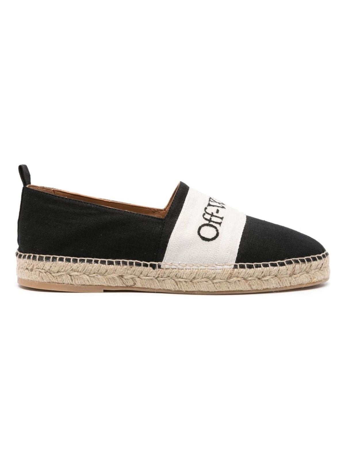 Off-White Men's Linen Espadrilles in Black | Size 41 | OMIB010S24FAB001