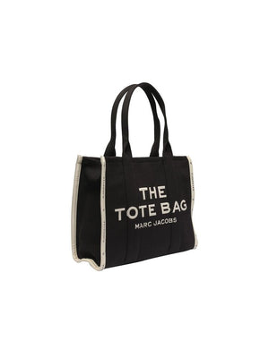 Marc Jacobs Tote Bag Logo - Embroidered Fabric - Black