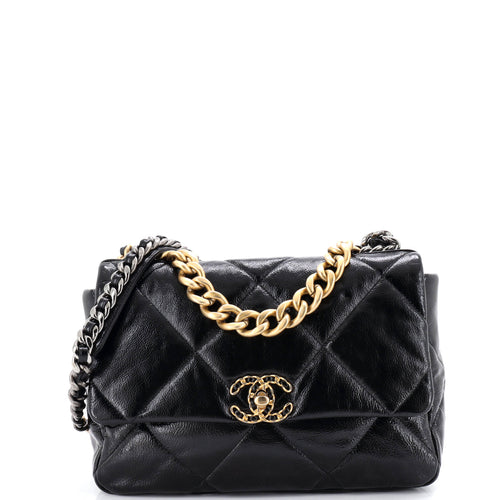 CHANEL 19 Flap Bag Quilted Leather Large