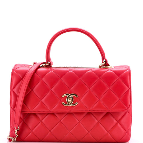 CHANEL Trendy CC Top Handle Bag Quilted Lambskin Medium