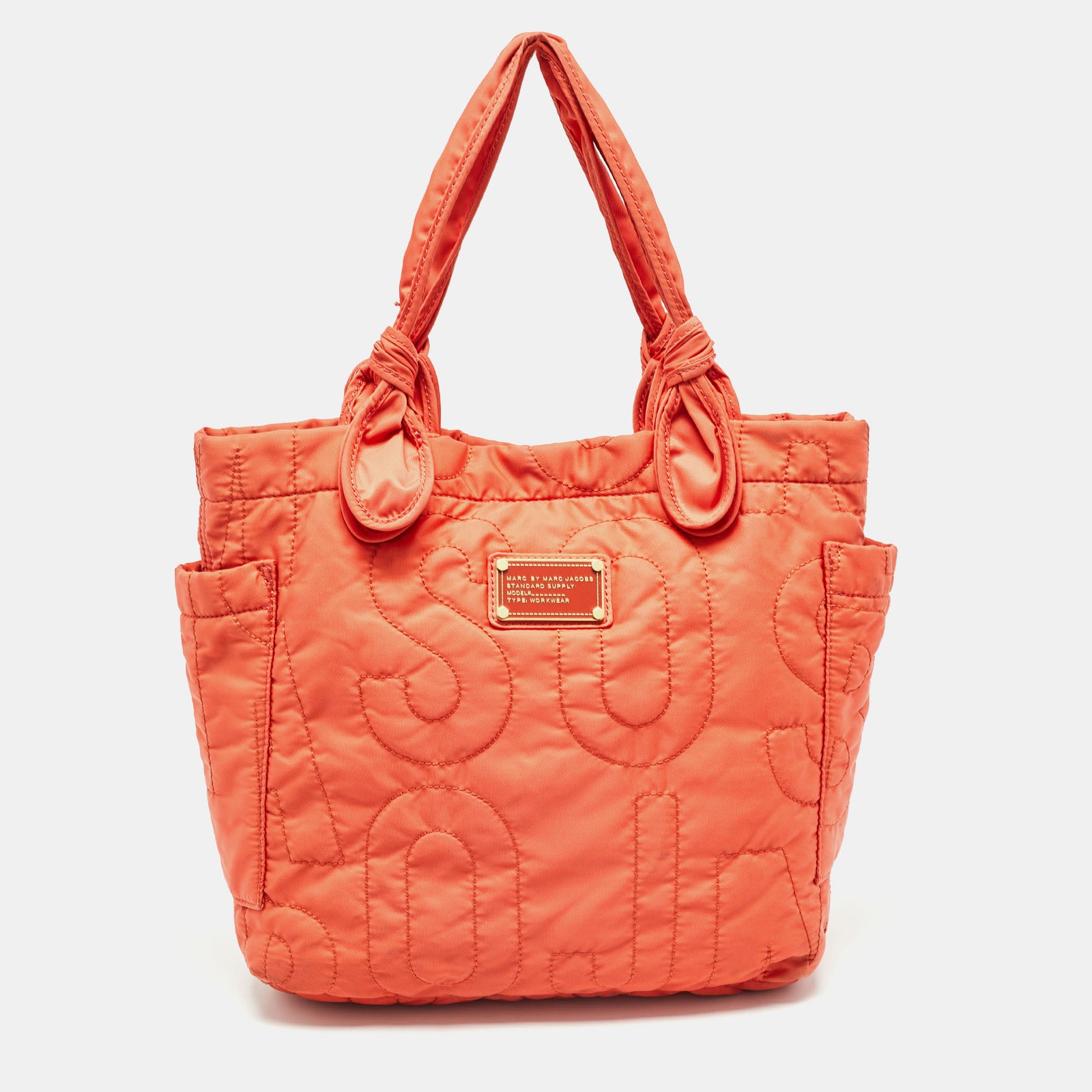 Marc By Marc Jacobs Orange Nylon Medium Pretty Tate Tote