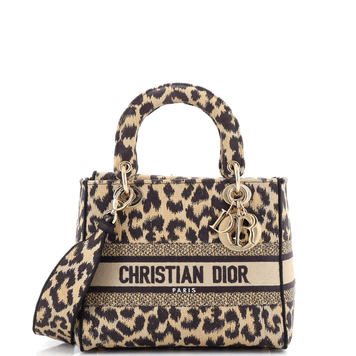 Christian Dior Lady D-Lite Bag Mizza Embroidered Canvas Medium