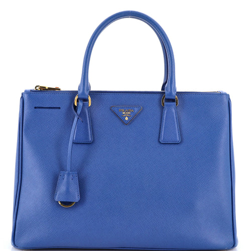 PRADA Double Zip Lux Tote Saffiano Leather Medium