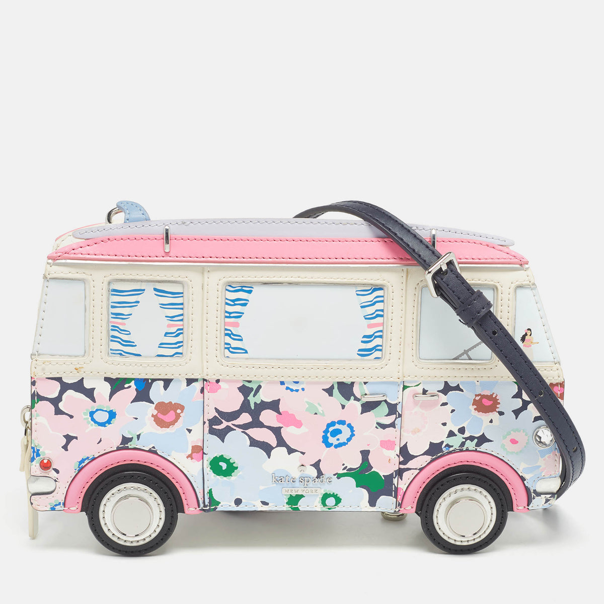 Kate Spade Multicolor Printed Leather California Dreaming Surf 3d Van Crossbody Bag