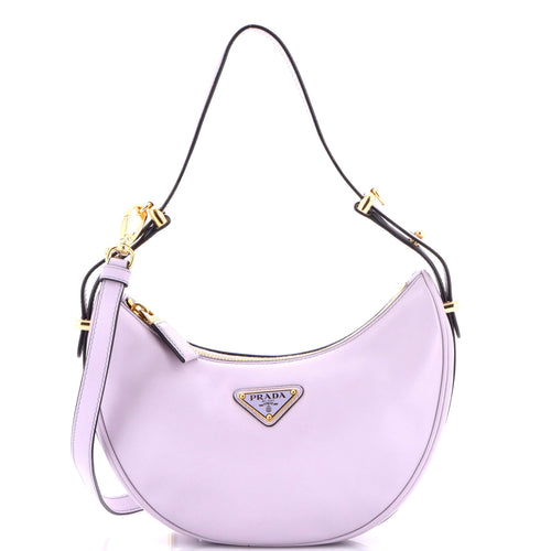 PRADA Arque Half Moon Hobo Leather Small