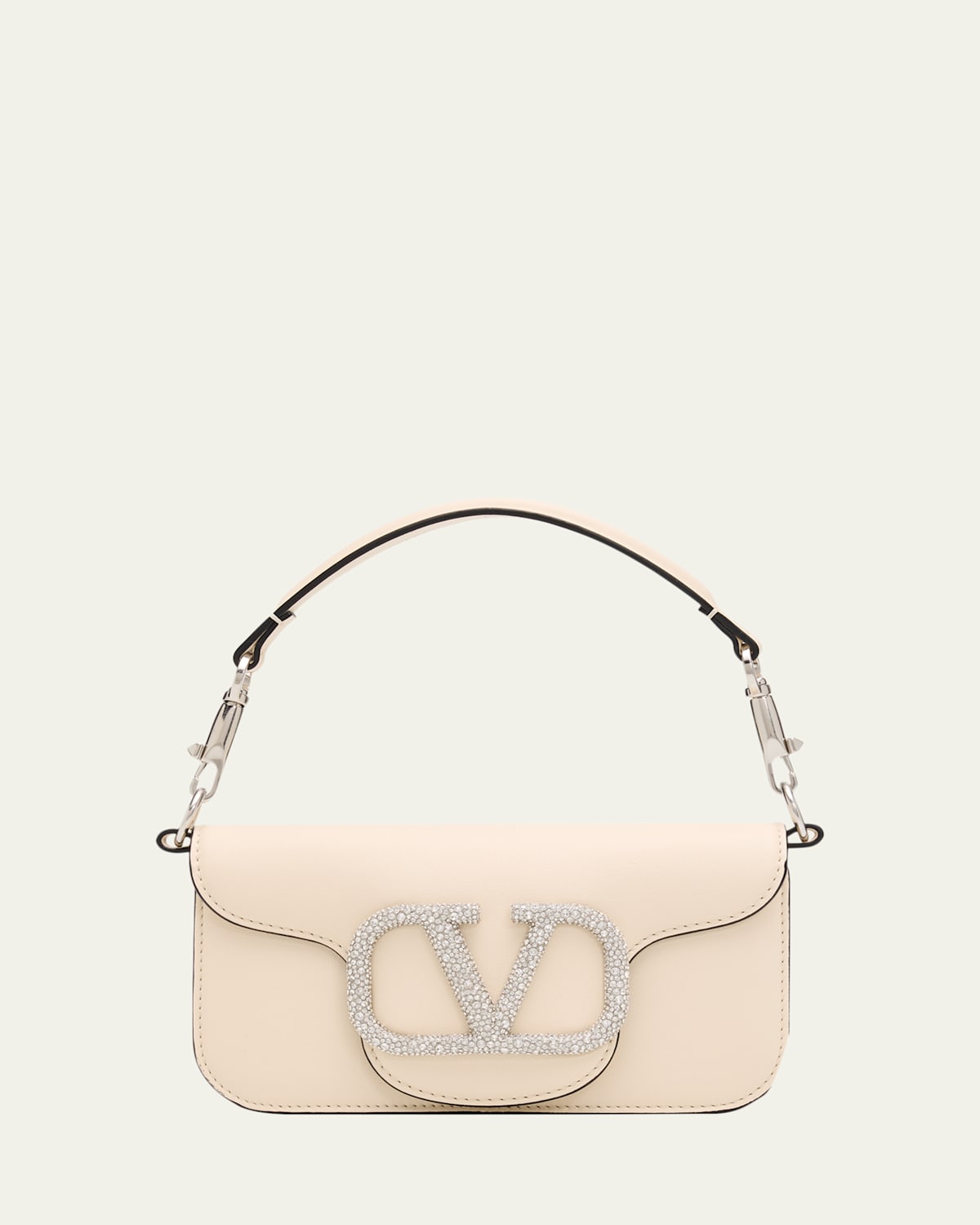 Valentino Loco Small Leather Top-Handle Bag with Jewel VLogo