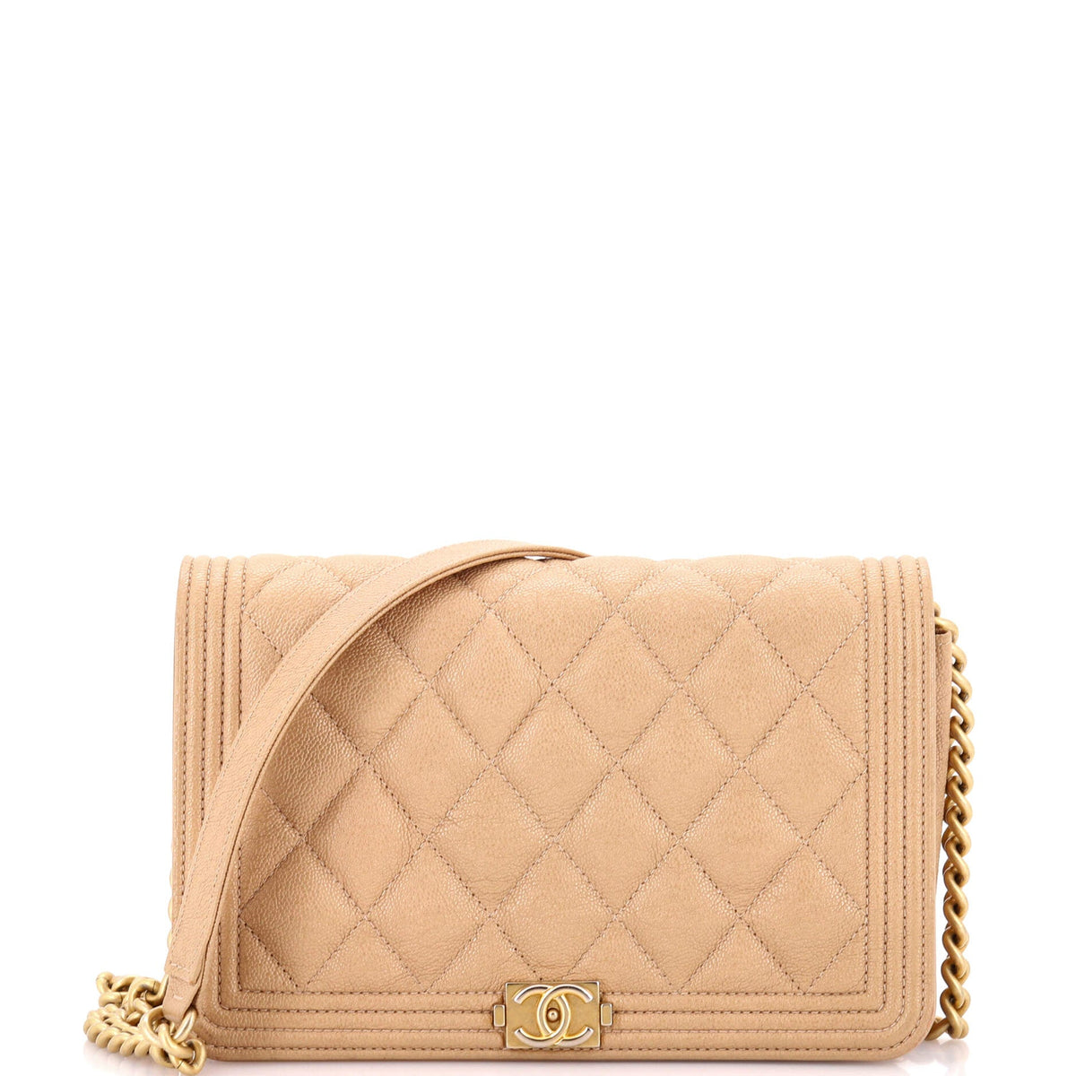 Chanel CHANEL Boy Wallet on Chain Quilted Caviar