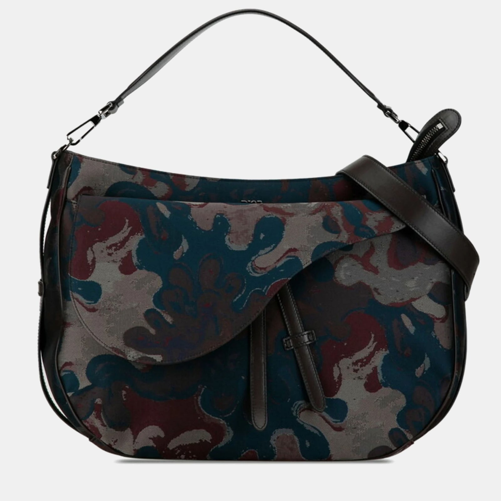 Dior Multicolor Canvas Peter Doig Saddle Soft Bag