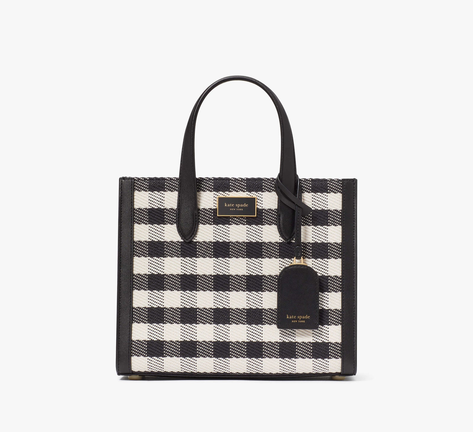 Kate Spade New York Manhattan Gingham Tweed Fabric Small Tote