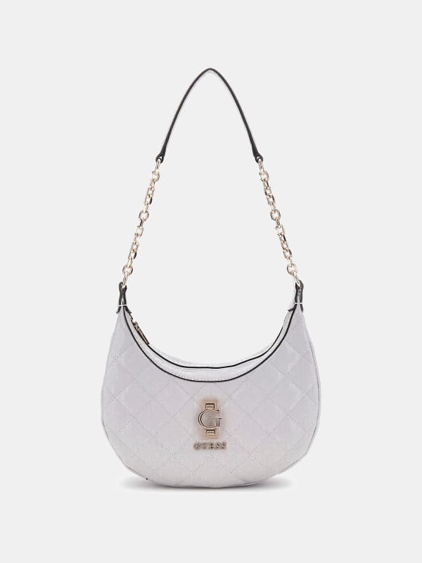 Guess Bessey 4G Logo Patent Mini Hobo