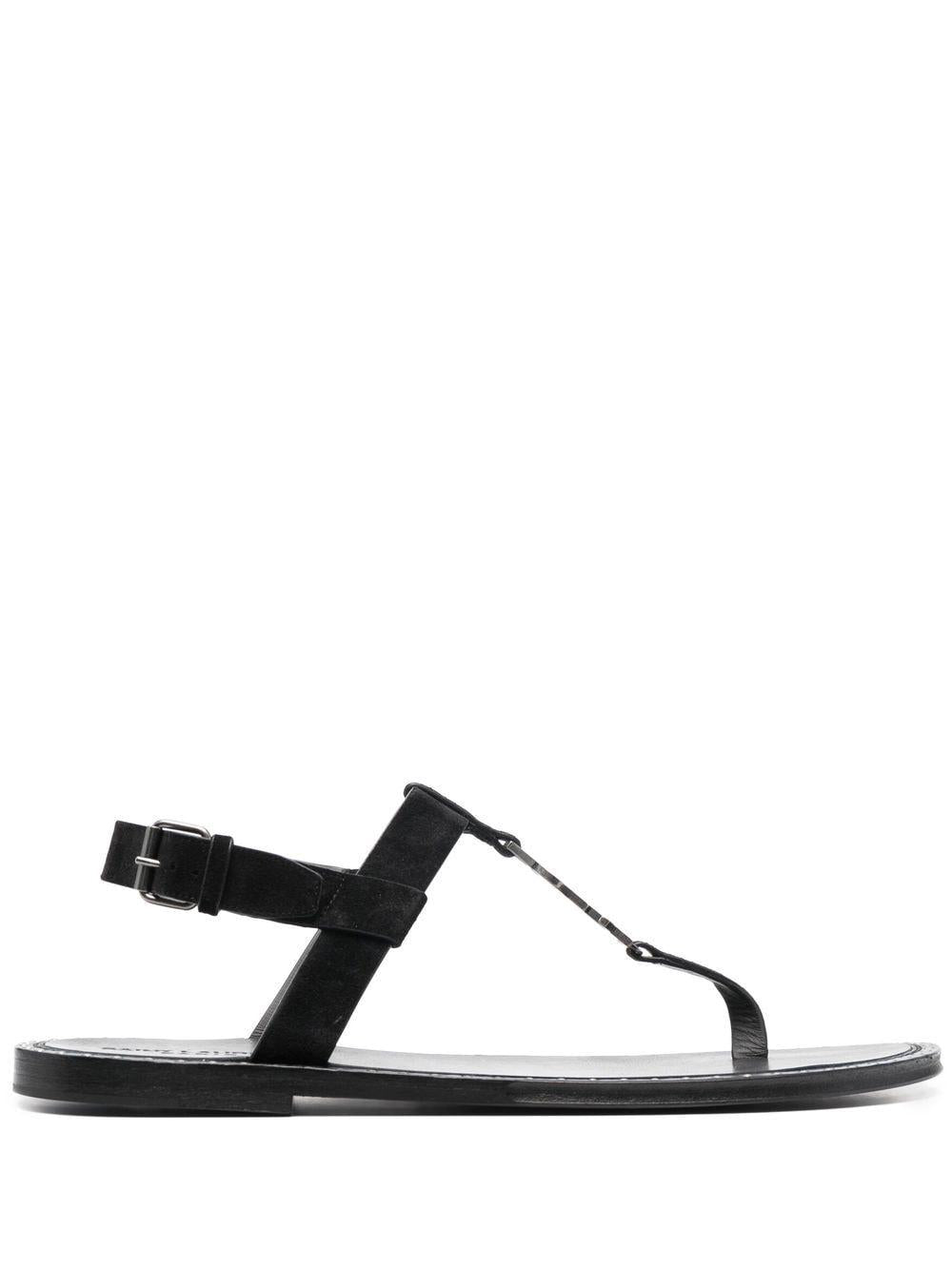 Saint Laurent Men's Cassandra Sandals in Nero | Size 42.5 | 7322291NZAA1000