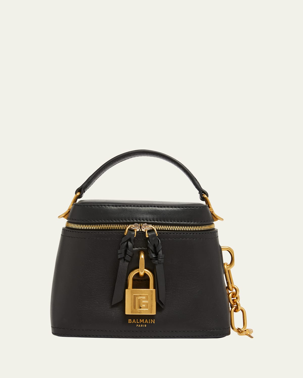 Balmain Pulse Vanity Top-Handle Bag in Calfskin