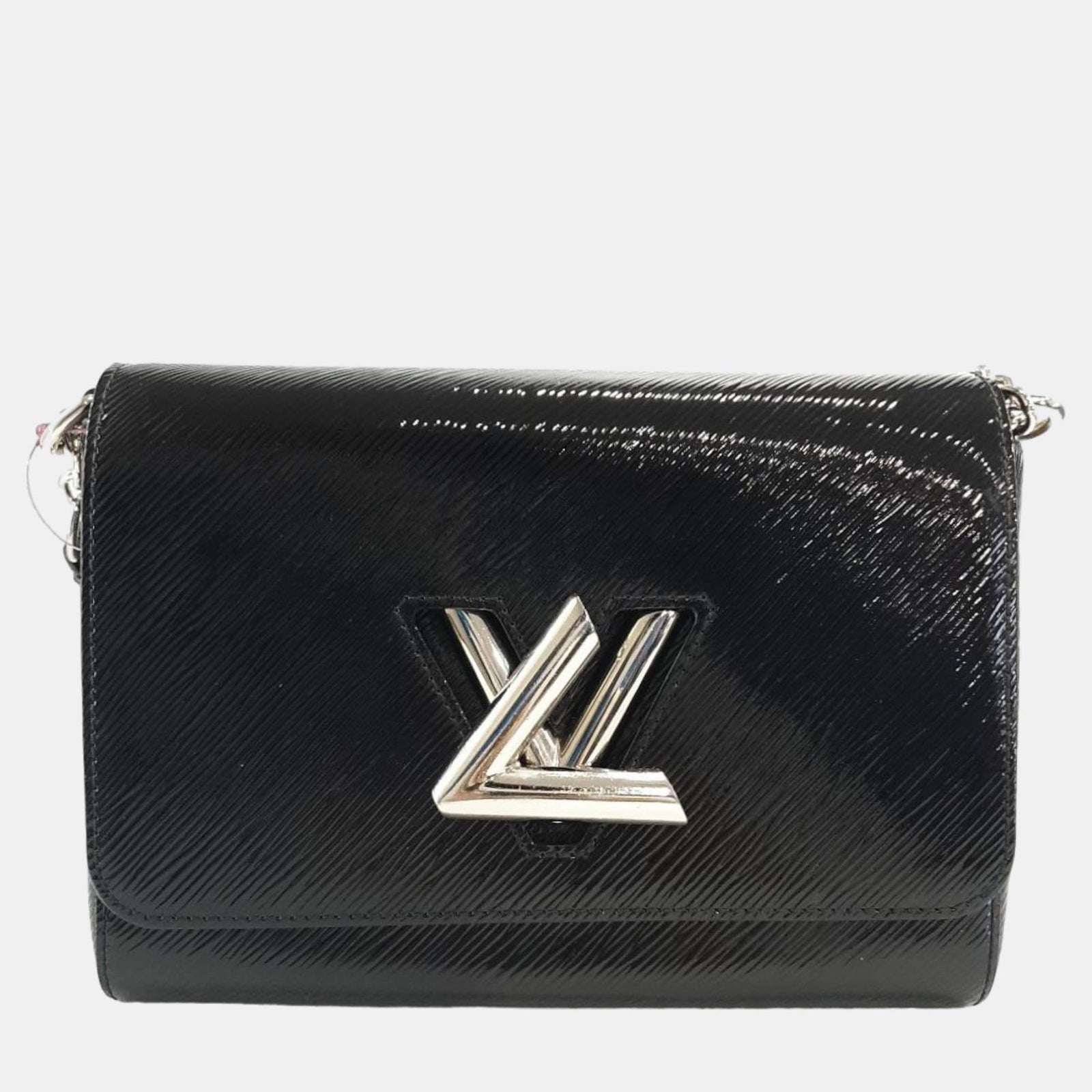 Louis Vuitton Sac à bandoulière Twist MM en cuir épi noir brillant