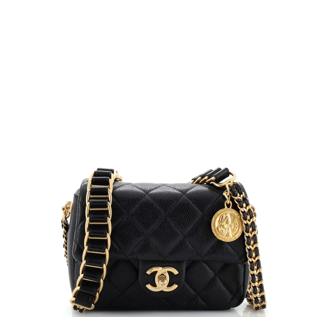 Chanel CHANEL Chain Soul Flap Bag Quilted Caviar Mini