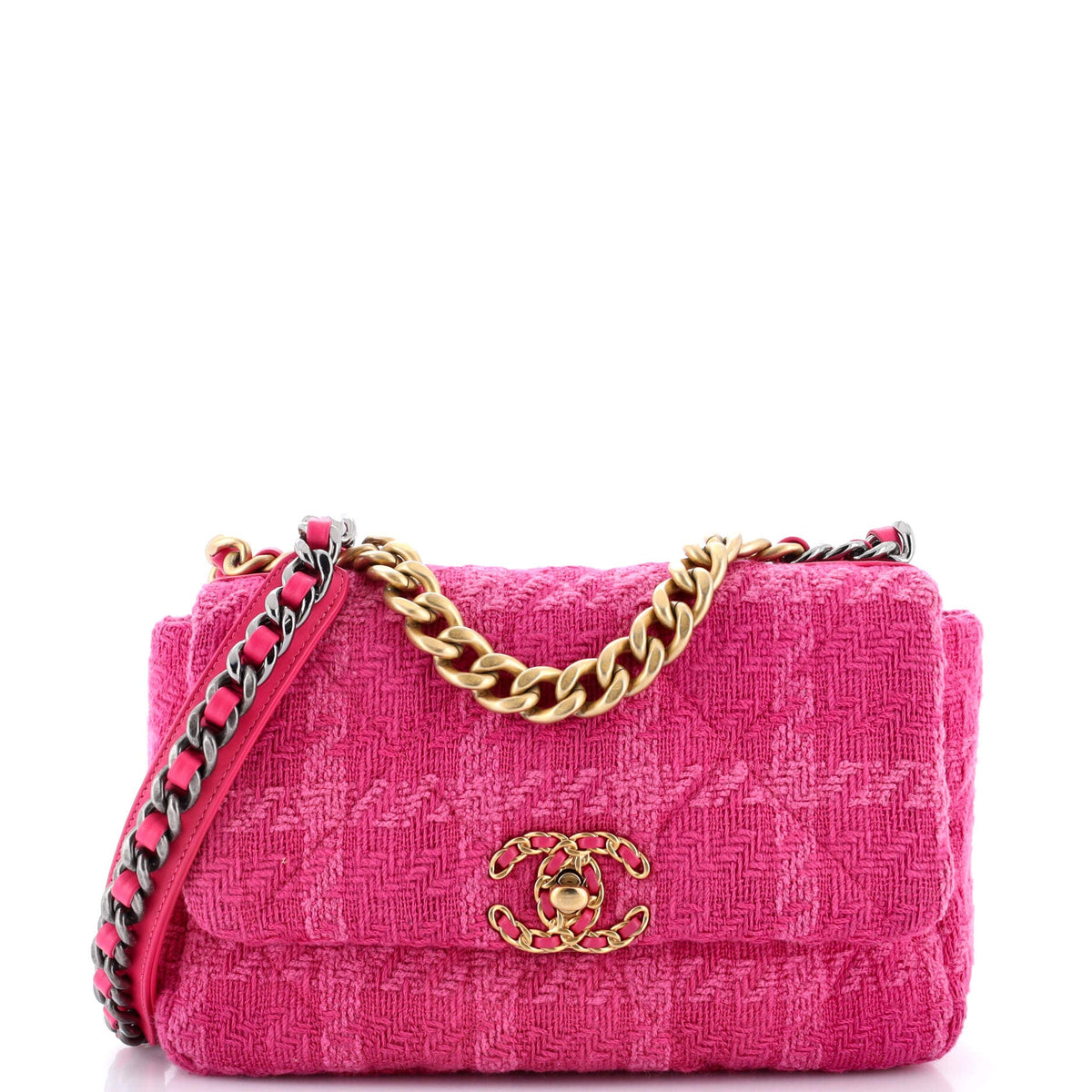 Chanel CHANEL 19 Flap Bag Quilted Tweed Medium