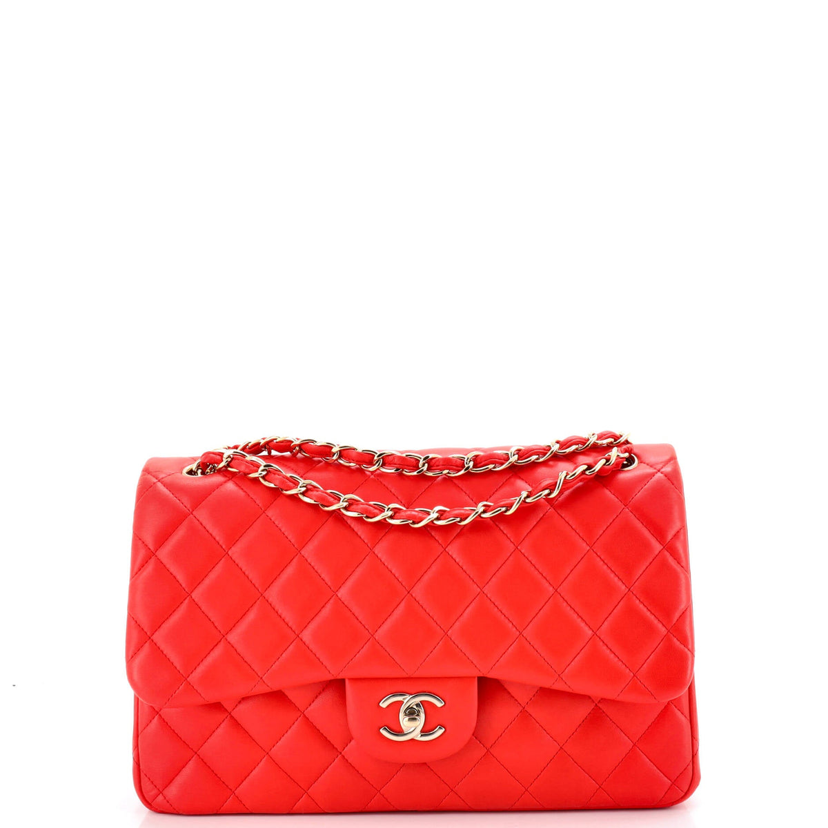 Chanel CHANEL Classic Double Flap Bag Quilted Lambskin Jumbo