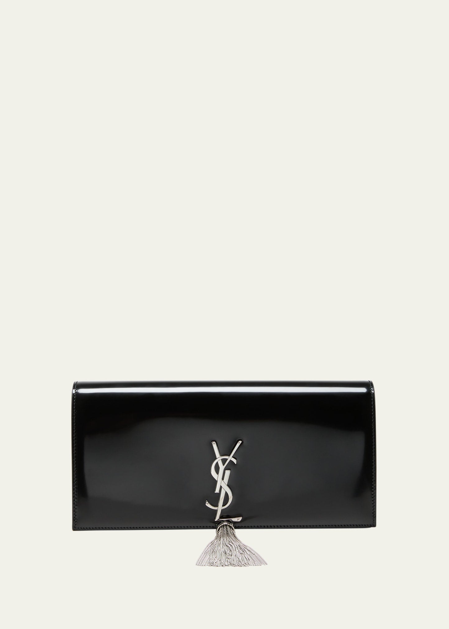 Saint Laurent Kate Tassel YSL Clutch Bag in Spazzolato Leather