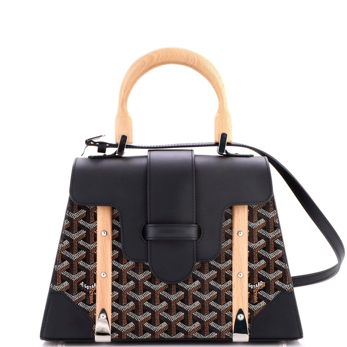 Goyard GOYARD Saigon Top Handle Bag Coated Canvas with Leather PM