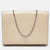 DKNY Beige Croc Embossed Leather Logo Flap Chain Shoulder Bag