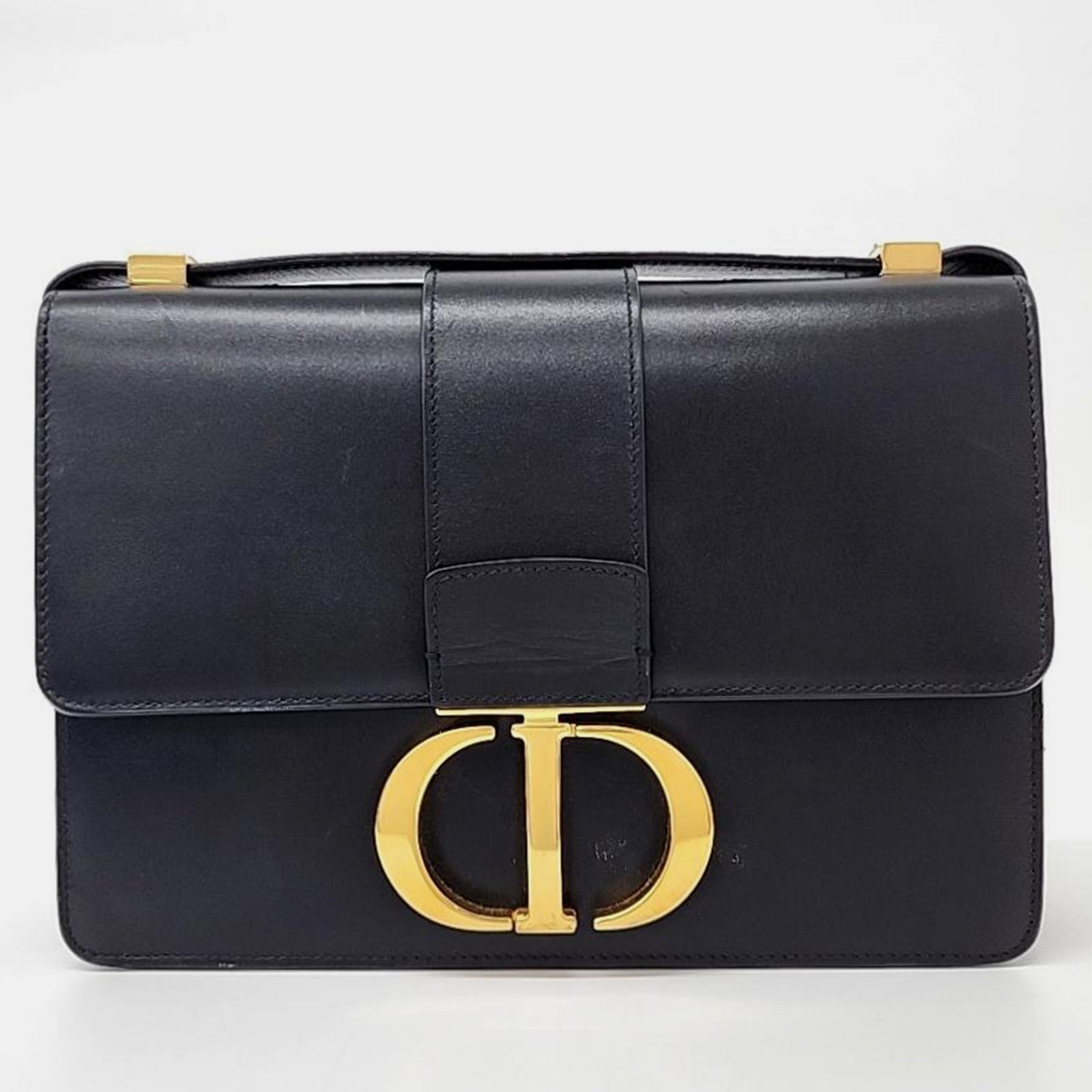 Dior Schwarze 30 Montaigne-Umhängetasche aus Leder