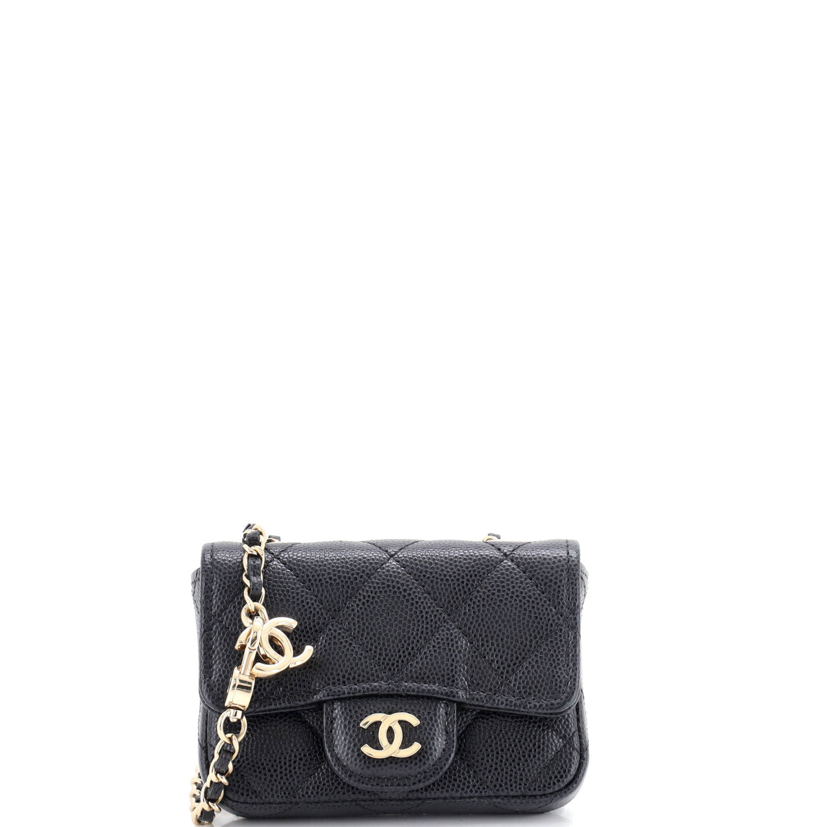 Chanel CHANEL Classic Flap Chain Belt Bag Quilted Caviar Mini