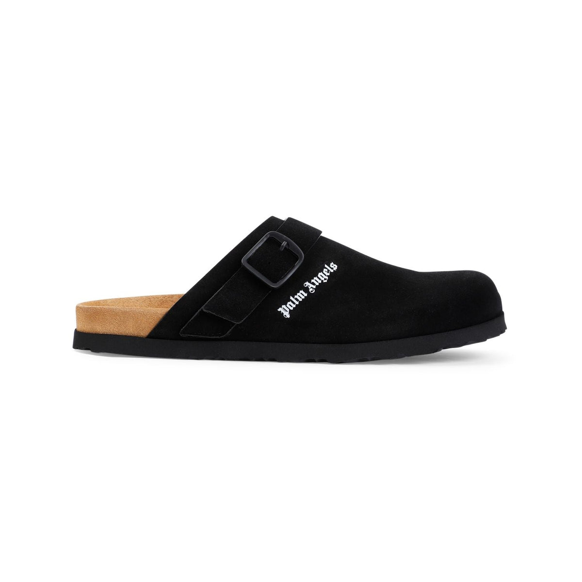Palm Angels Men's Logo Mule in Black | Size 42 | PMIJ008F24LEA002