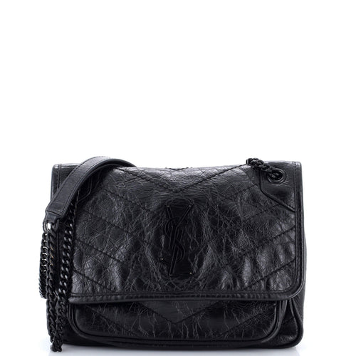 Niki Chain Flap Bag Matelasse Chevron Leather Baby