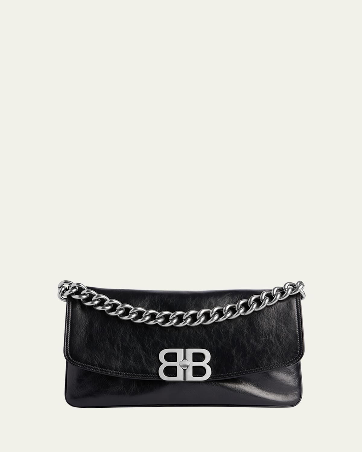 Balenciaga Medium Flap Leather Shoulder Bag